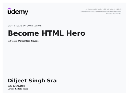 HTML-certificate of Diljeet Singh Sran